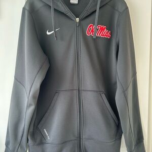 Nike Dark Gray Therma-Fit Ole Miss Zip-Up Hoodie